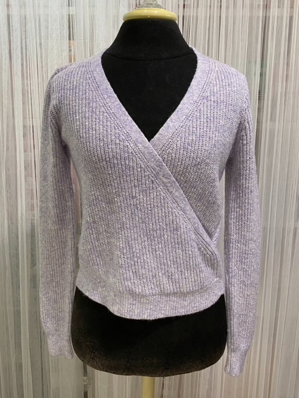 NWT Abercrombie & Fitch Womens XXS Lavender Wrap Sweater Knit Balletcore
